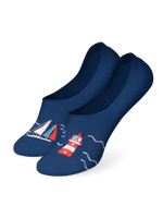 Lustige No-Show-Socken Leuchtturm und Segelboote