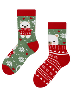 Lustige warme Socken für Kinder Bär mit Schal