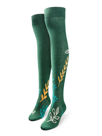 Lustige Überkniestrümpfe Herbstblätter