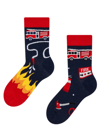 Lustige Kindersocken Feuerwehrmann
