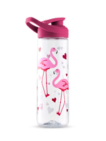 Lustige Wasserflasche Flamingos und Herzen 700 ml
