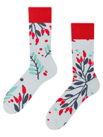 Lustige warme Socken Hagebutten im Schnee