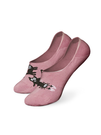 Lustige No-Show-Socken Rosa Katzen