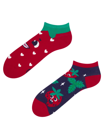 Lustige Knöchelsocken Glückliche Erdbeeren