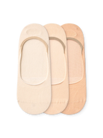 3er-Pack No-Show-Socken aus Baumwolle Beige Klassisch
