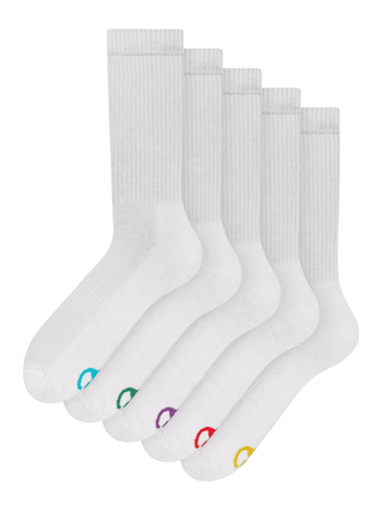 Sportsocken 5er-Pack Weiß Klassisch