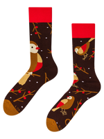 Lustige warme Socken Vogel auf einem Ast