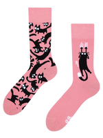 Lustige Socken Rosa Katzen