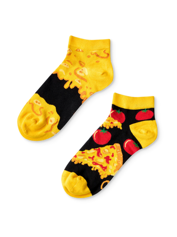 Lustige Knöchelsocken Käsepizza