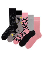 Lustige Socken 5er-Pack Rosa Katzen