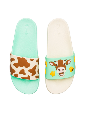 Lustige Pantoletten Kuh und Glocke