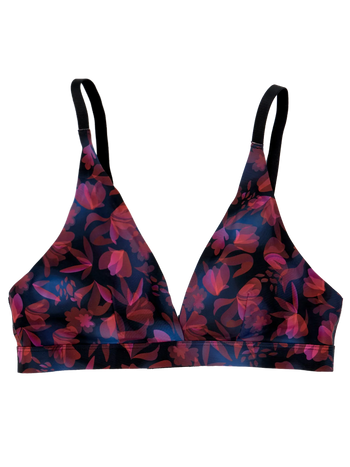Nahtlose Bralette in Triangelform Nachtblumen