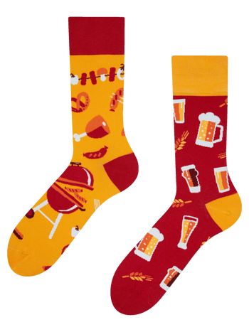 Lustige Socken Bier und Barbecue