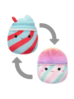 Squishmallows 2in1 Tucker der Slushie/Bevin die Zuckerwatte, 13 cm