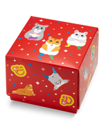 Quadratische Geschenkbox Tanzende Hamster