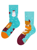 Lustige warme Socken für Kinder Wintereichhörnchen