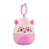 Squishmallows Clip-On Chambless das rosa Opossum, 9 cm