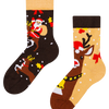 Lustige Kindersocken Rentier & Weihnachtsmann