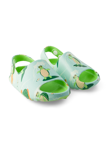 Lustige chunky Baby-Clog-Sandalen Die surfende Schildkröte