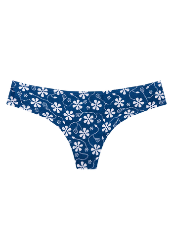 Lustige Brasilianische Damenschlüpfer Blaudruck