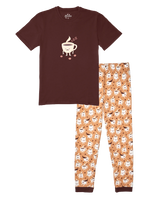 Lustiger Pyjama für Männer Schläfriger Kaffee