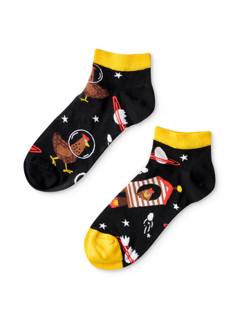 Lustige Knöchelsocken Hühner-Astronaut