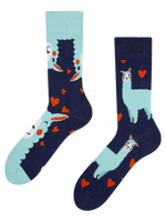 Lustige Socken Lama und Herzen