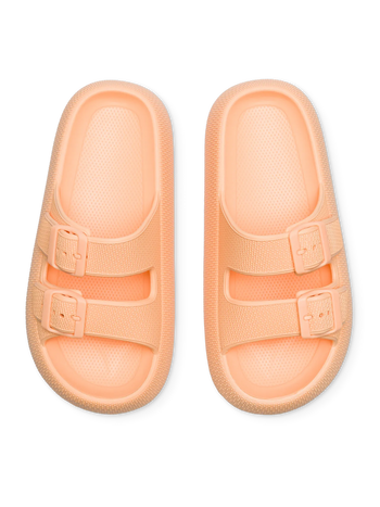 Helles Pfirsichorange Plateausandalen für Frauen