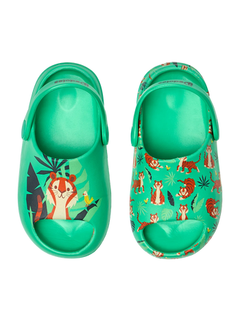 Lustige chunky Baby-Clog-Sandalen Tiger im Dschungel