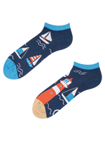 Lustige Knöchelsocken Leuchtturm und Segelboote