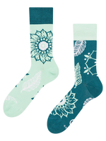 Lustige Socken Mandala und Blätter