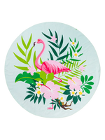 Lustiges rundes Strandtuch Tropischer Flamingo