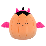 Squishmallows Margie - Pastelloranger Kürbis in rosa Teufelskostüm, 20 cm