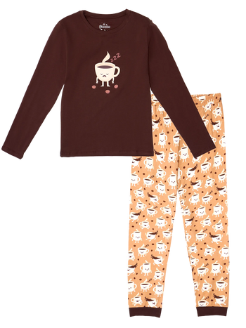Lustiger Pyjama für Frauen Schläfriger Kaffee