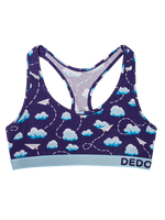 Lustige Damenbralette Papierflugzeuge und Wolken
