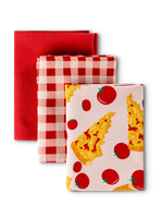 Lustige Küchentücher 3er-Pack Käsepizza