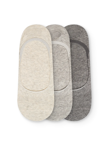 Grau Melange Klassische No-Show-Socken 3er-Pack