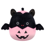 Squishmallows Emily die schwarze Fledermaus in rosa Jack-O'-Lantern, 20 cm