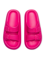 Himbeerrosa Plateausandalen für Frauen