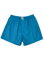 Smaragdblau gemusterte Shorts für Männer