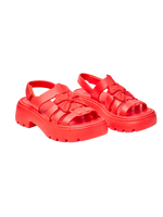 Lebendiges Rot Eva Fisherman Sandalen für Damen
