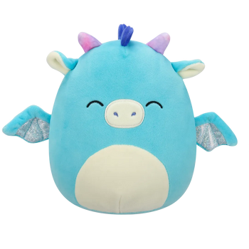Squishmallows Tatiana der dunkelgraue Drache mit geschlossenen Augen, 20 cm