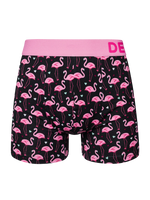Lustige Boxershorts für Männer Flamingos und Herzen