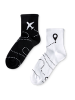 Lustige Crewsocken Flugroute