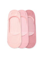 3er-Pack No-Show-Socken aus Baumwolle Puderrosa