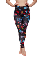 Lustige Sportleggings Neon-Blumen