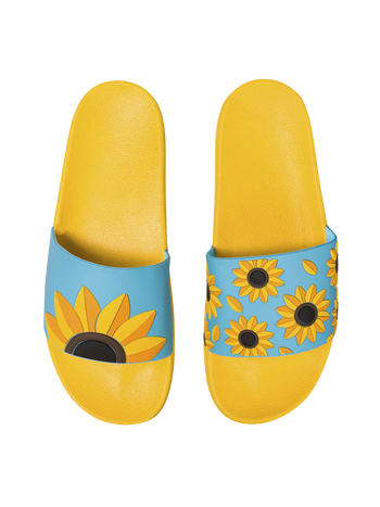Lustige Pantoletten Sommer-Sonnenblume