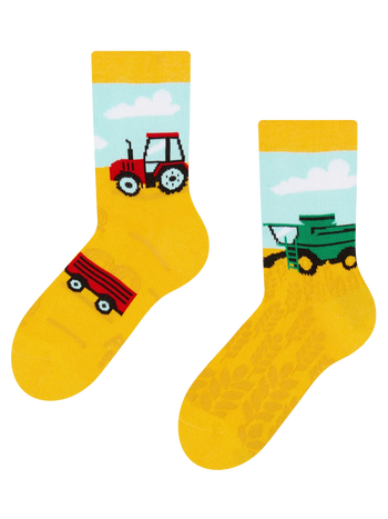 Lustige Kindersocken Traktor