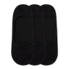 3er-Pack No-Show-Socken aus Baumwolle Schwarz Klassisch