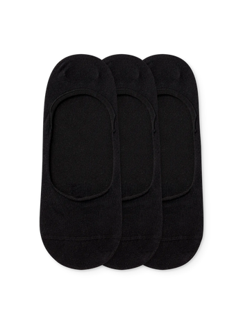 3er-Pack No-Show-Socken aus Baumwolle Schwarz Klassisch